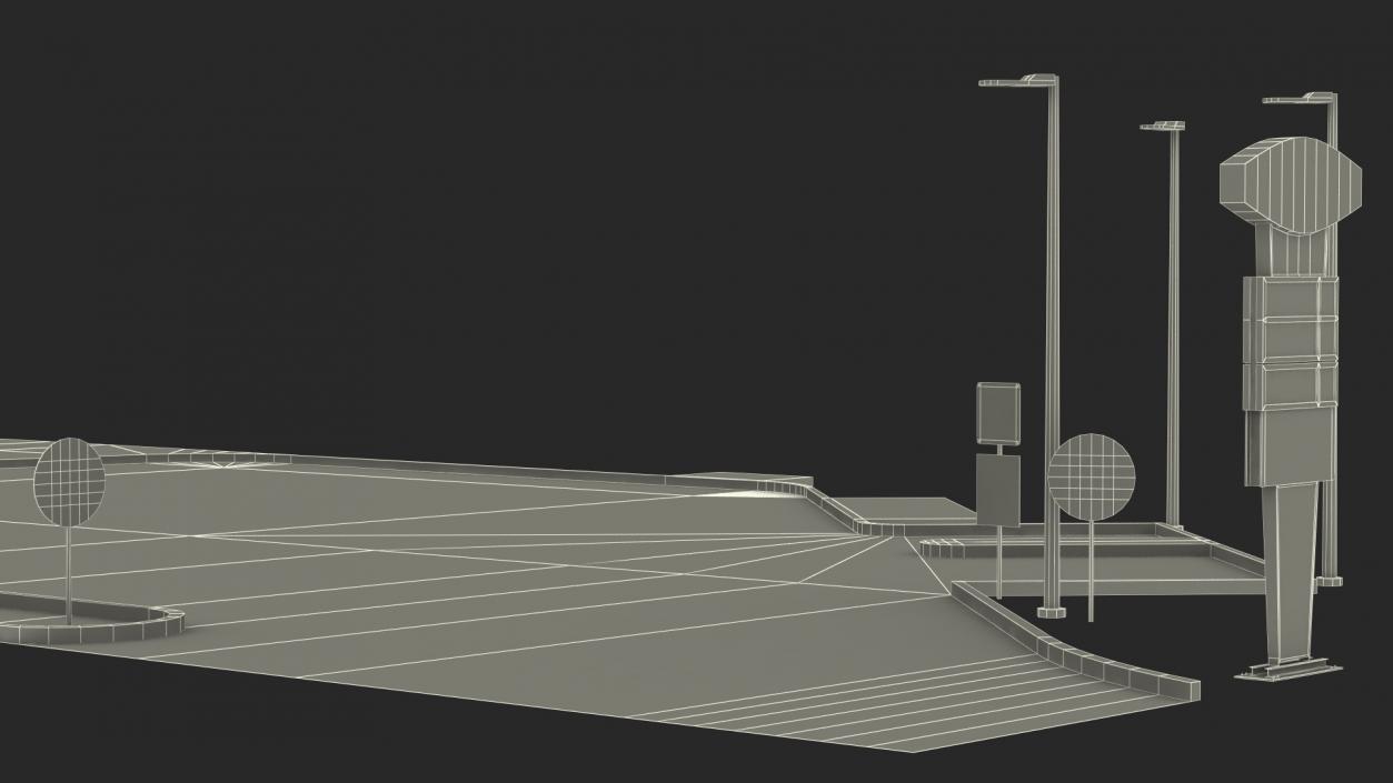 3D Modern Parking Lot model