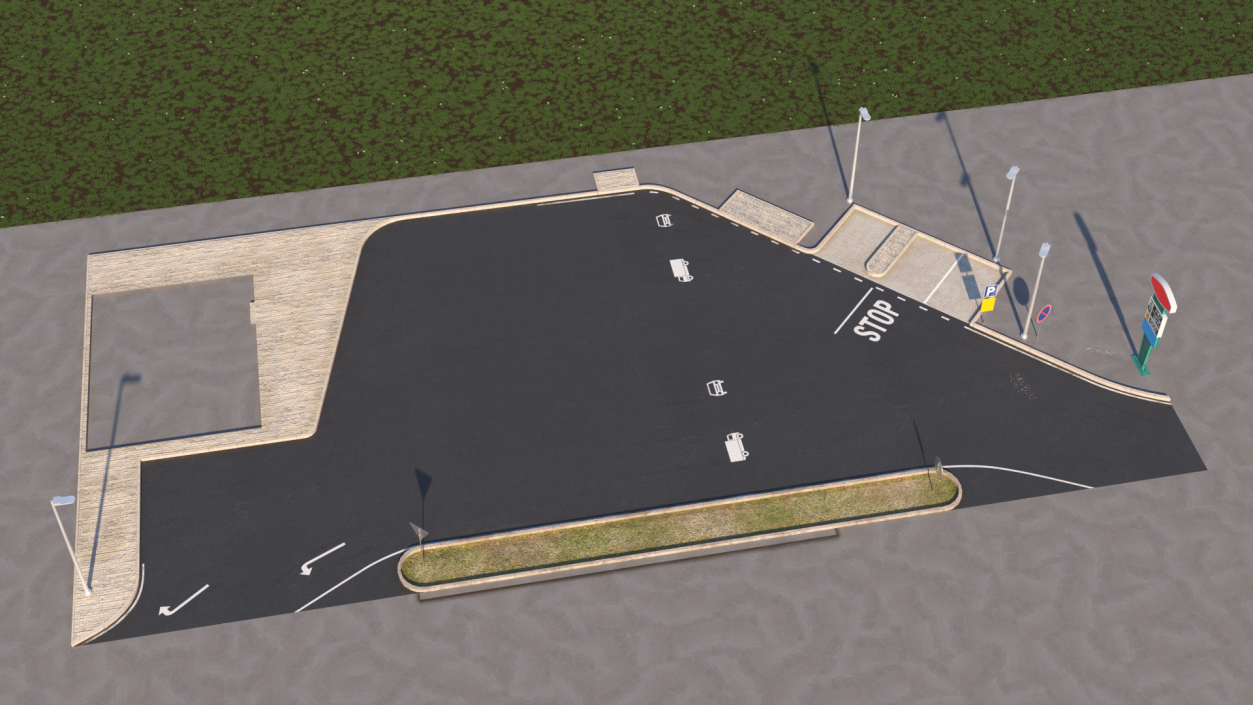 3D Modern Parking Lot model