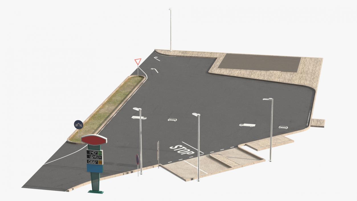 3D Modern Parking Lot model