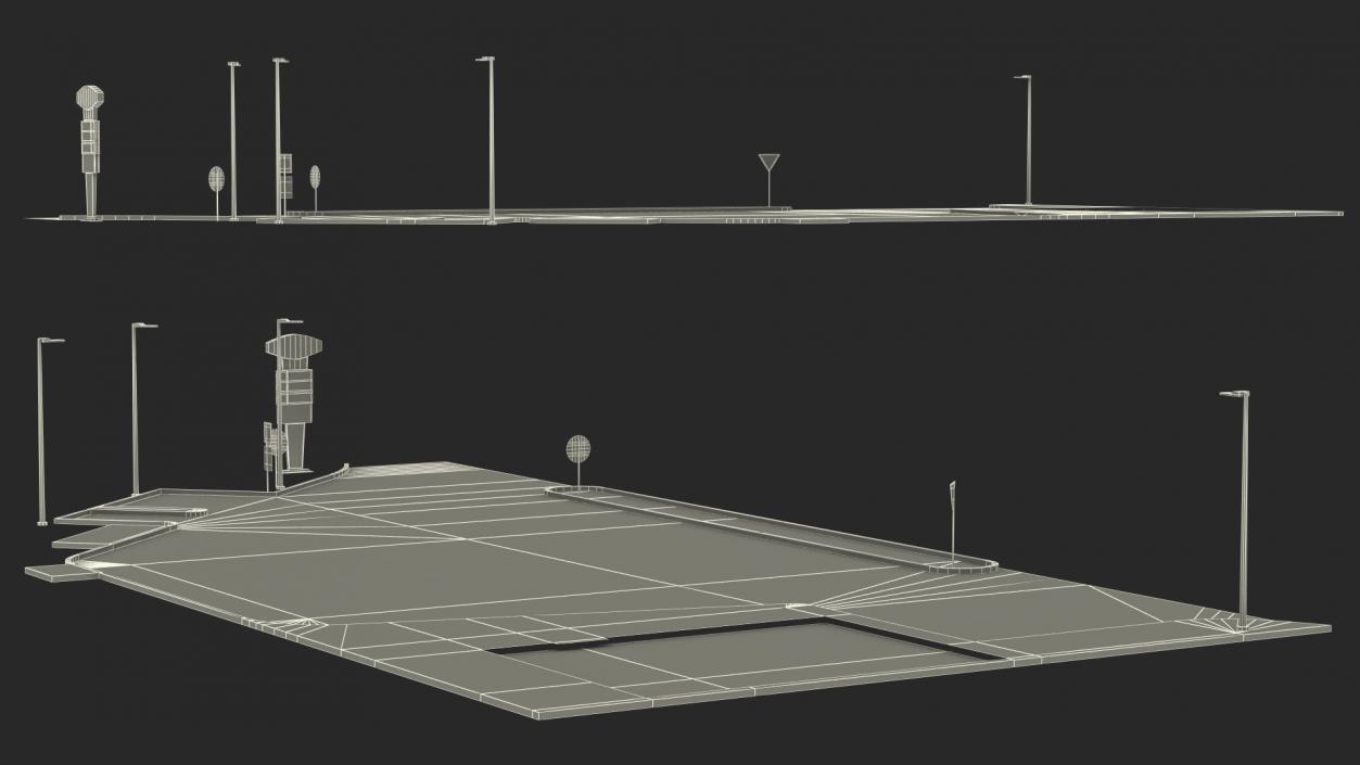 3D Modern Parking Lot model