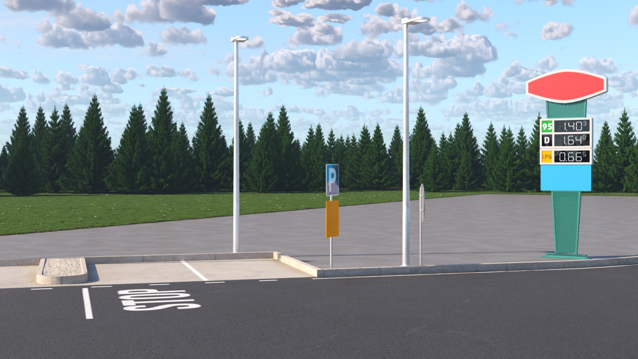 3D Modern Parking Lot model