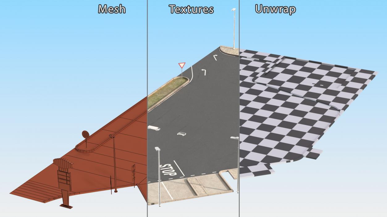 3D Modern Parking Lot model