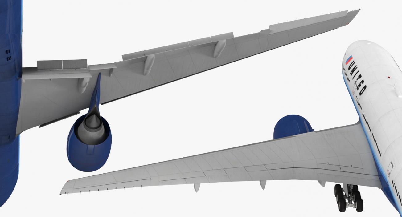 Boeing 777 200ER United Airlines Rigged 3D model