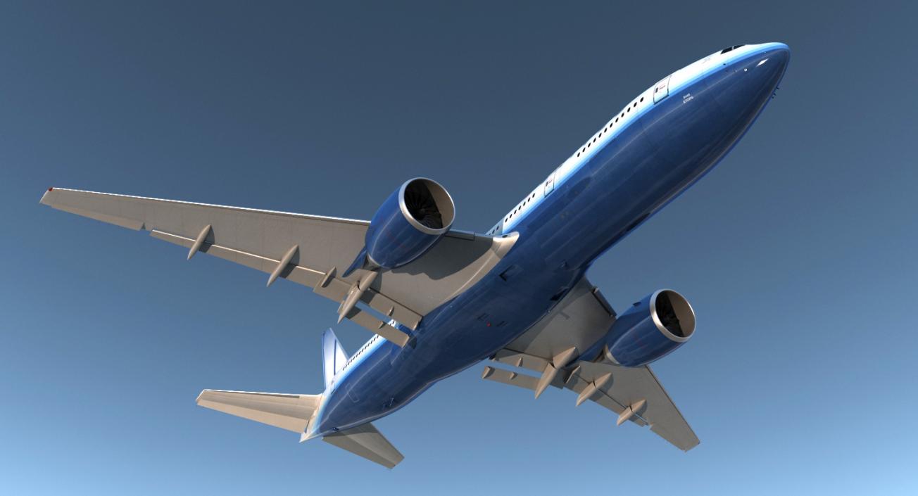 Boeing 777 200ER United Airlines Rigged 3D model