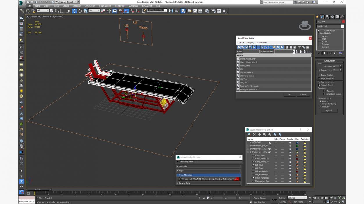 3D model QuickJack Portable Lift Rigged