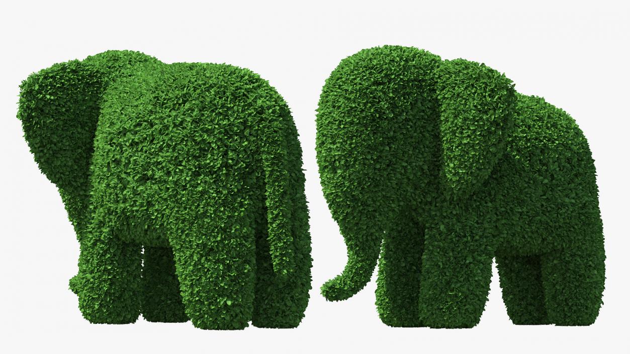 3D Elephant Topiary Garden Sculpture model