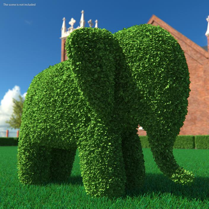 3D Elephant Topiary Garden Sculpture model