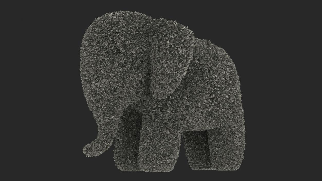 3D Elephant Topiary Garden Sculpture model