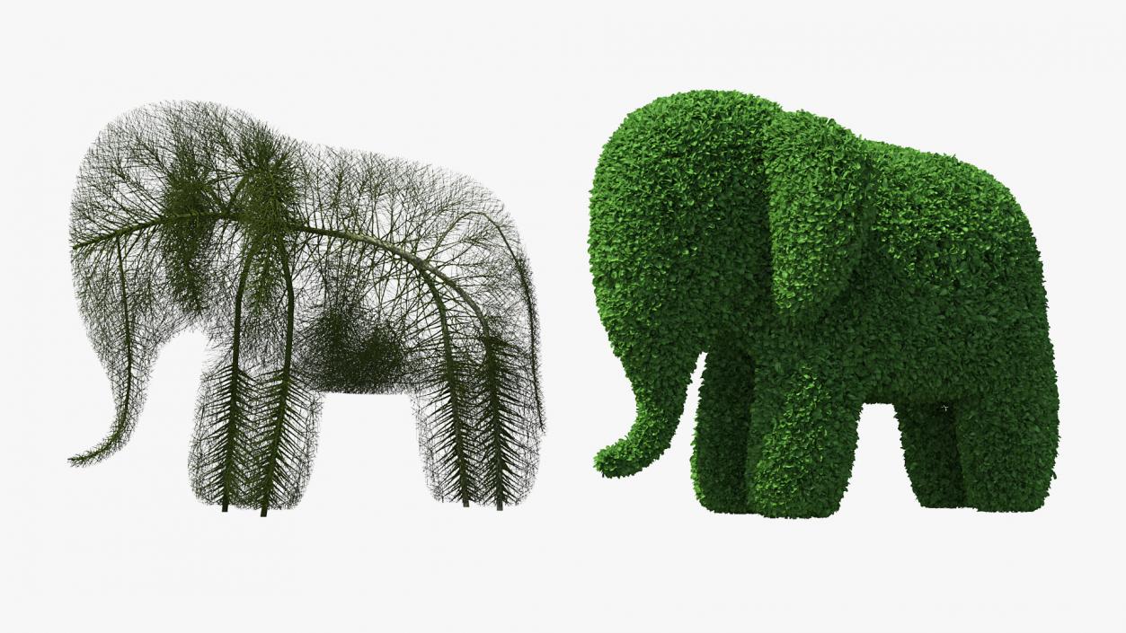 3D Elephant Topiary Garden Sculpture model