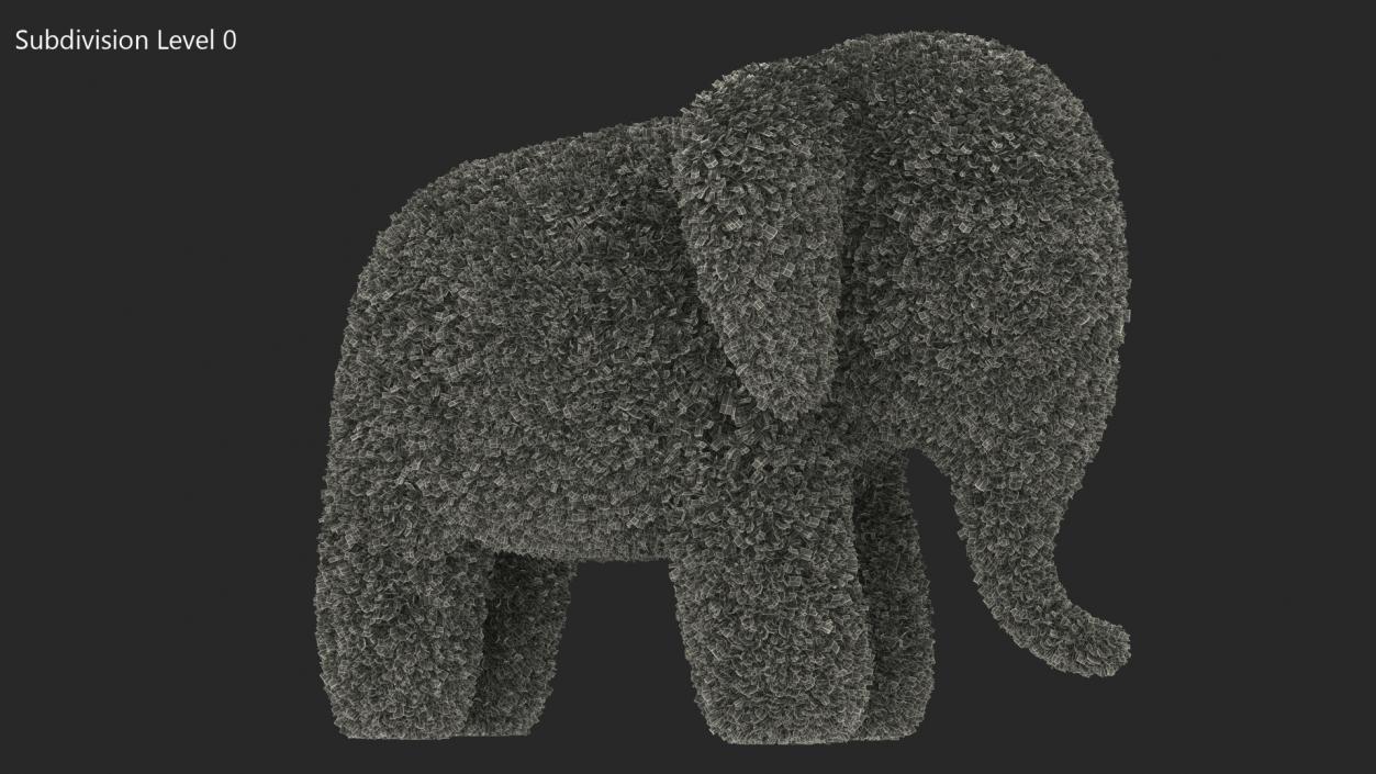 3D Elephant Topiary Garden Sculpture model