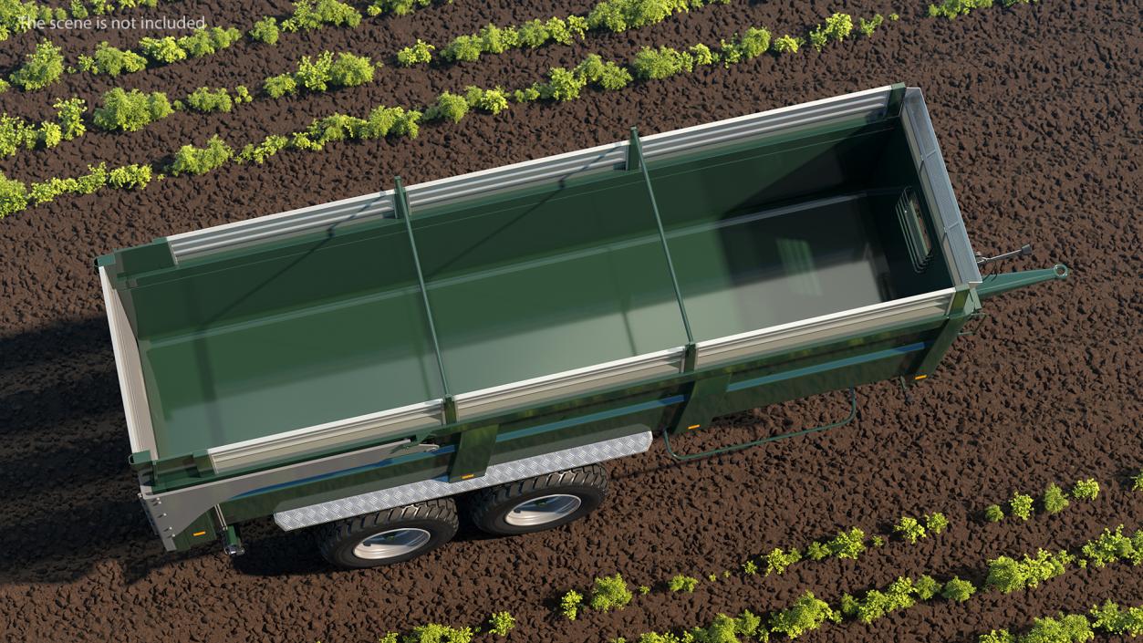 3D model Agricultural Tipper Trailer Clean Rigged