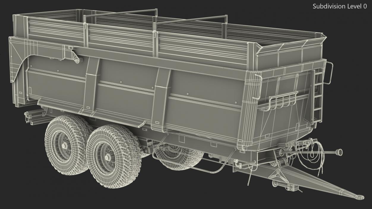 3D model Agricultural Tipper Trailer Clean Rigged