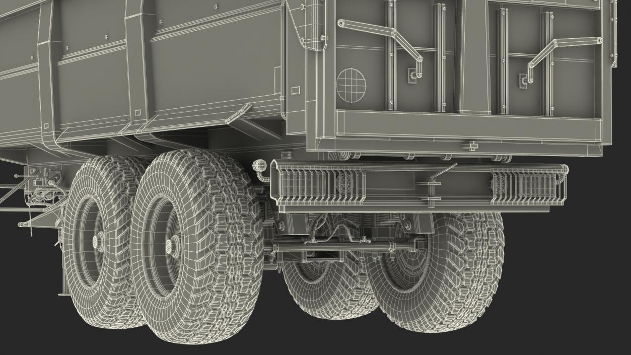 3D model Agricultural Tipper Trailer Clean Rigged