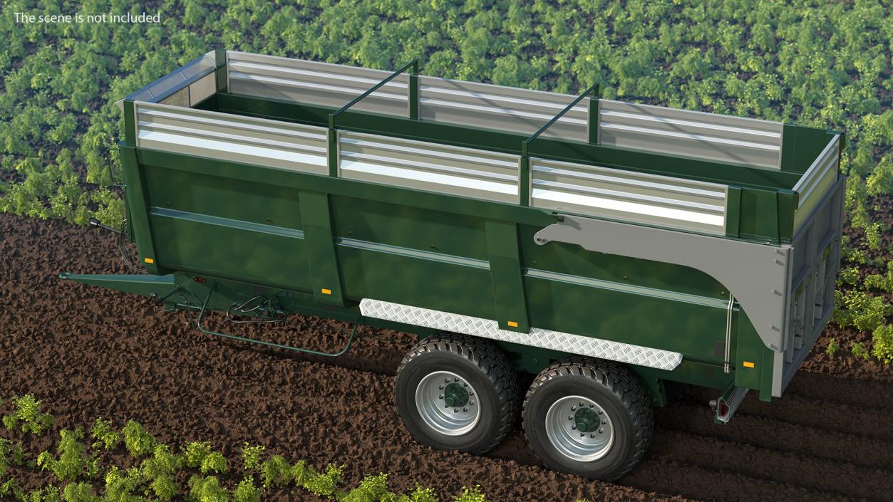 3D model Agricultural Tipper Trailer Clean Rigged