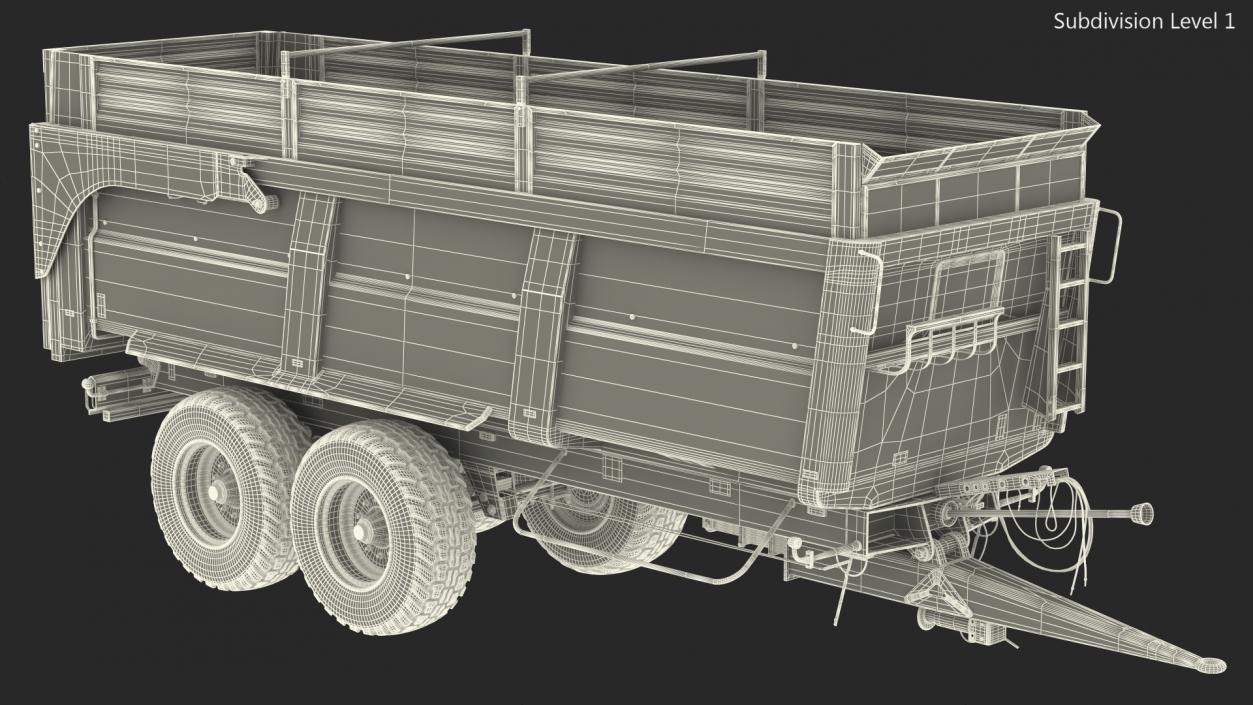 3D model Agricultural Tipper Trailer Clean Rigged