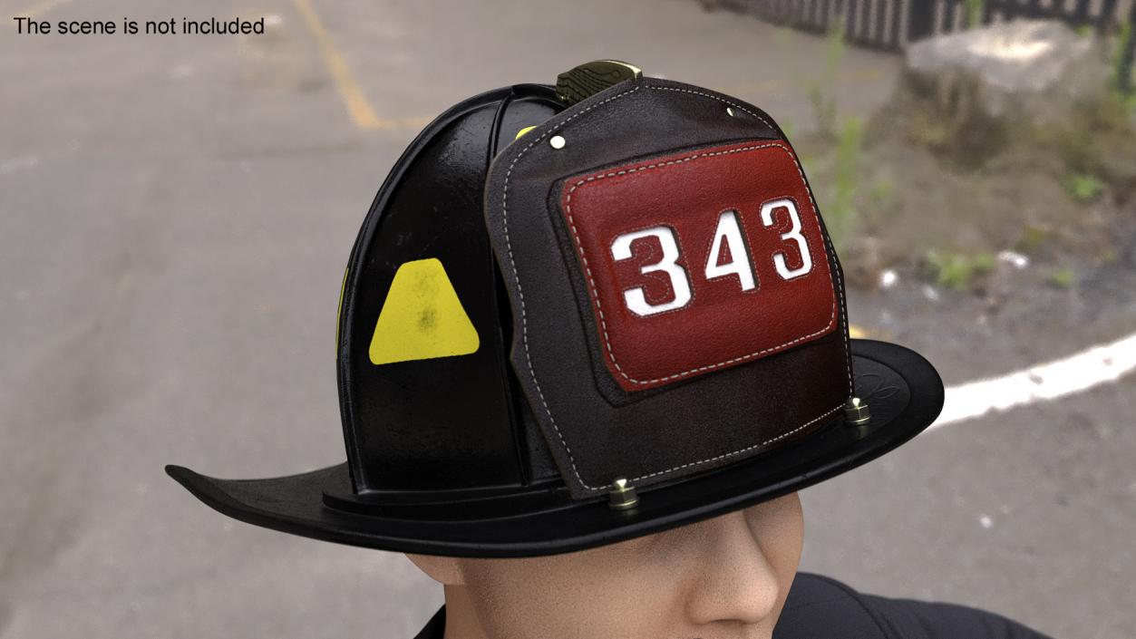 Firefighter Helmet with Number 343 3D model