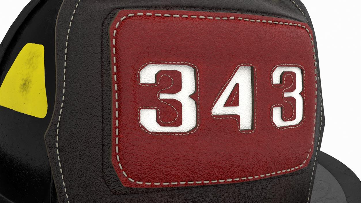 Firefighter Helmet with Number 343 3D model