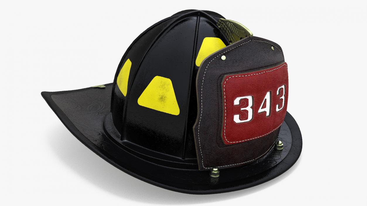 Firefighter Helmet with Number 343 3D model