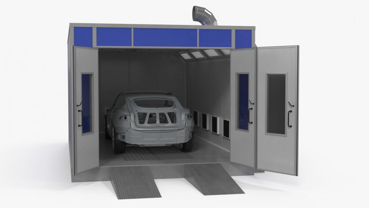 3D model Automotive Paint Booth with Vehicle