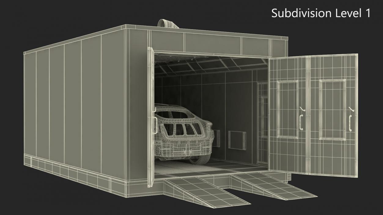 3D model Automotive Paint Booth with Vehicle