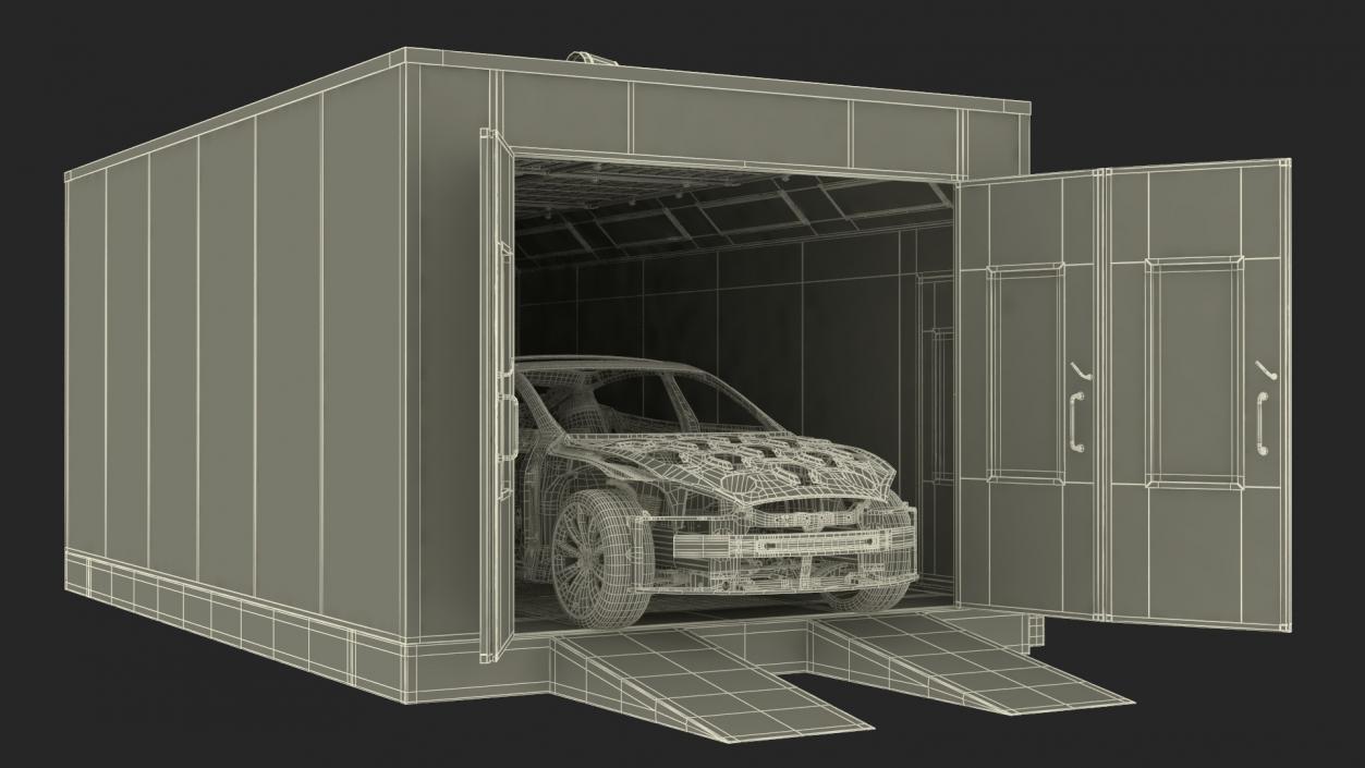 3D model Automotive Paint Booth with Vehicle