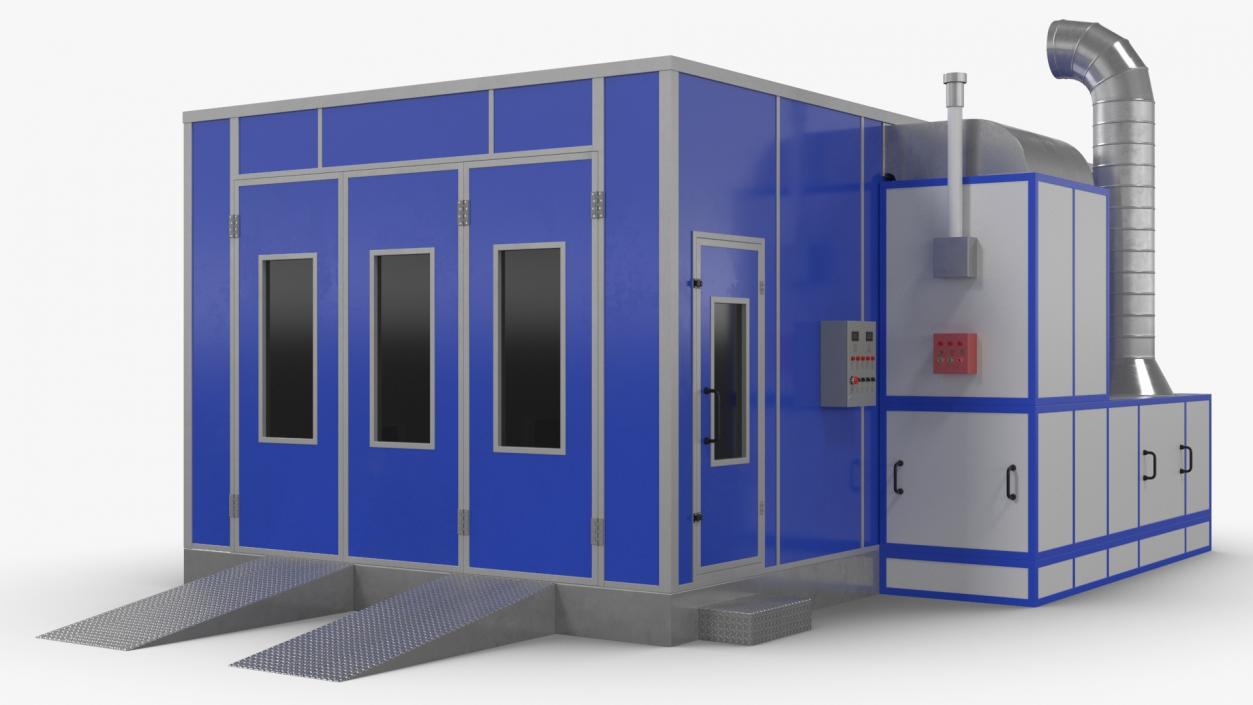 3D model Automotive Paint Booth with Vehicle