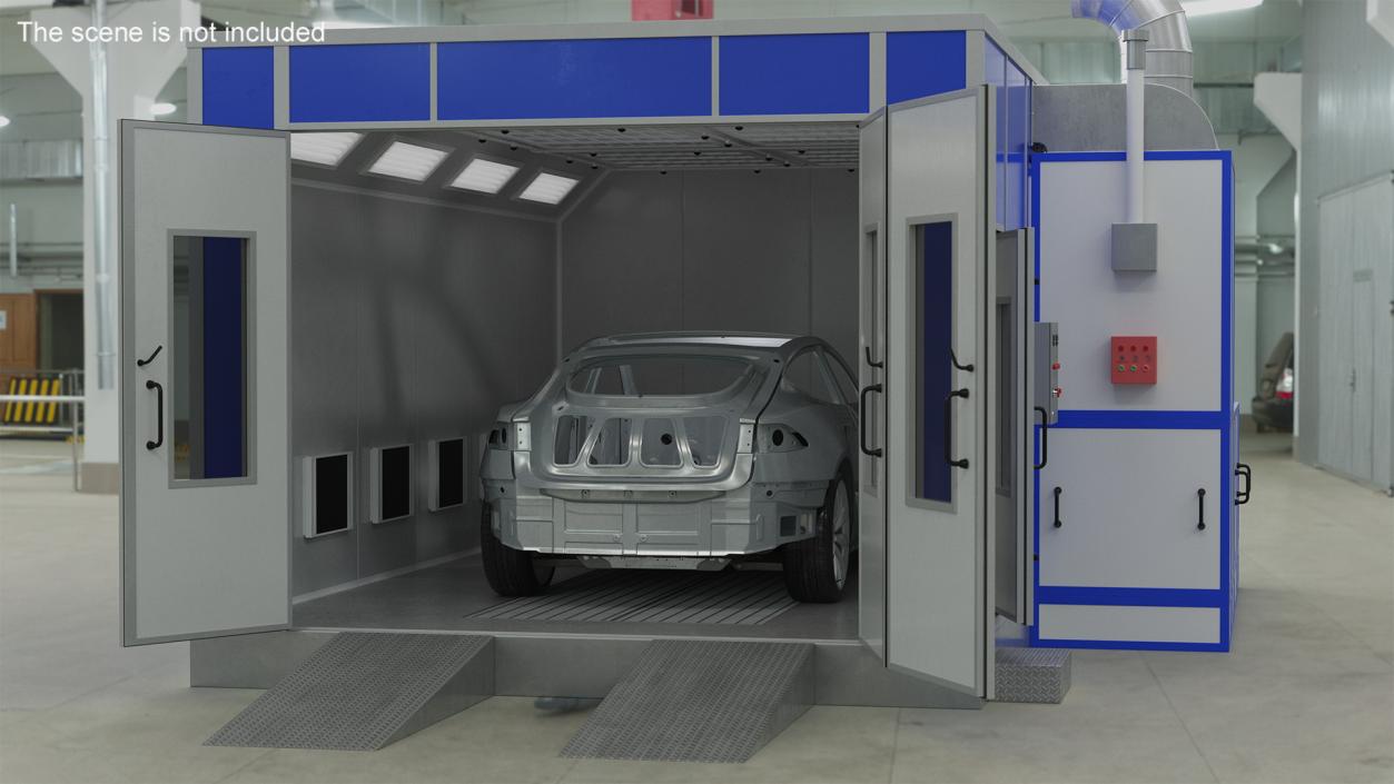 3D model Automotive Paint Booth with Vehicle