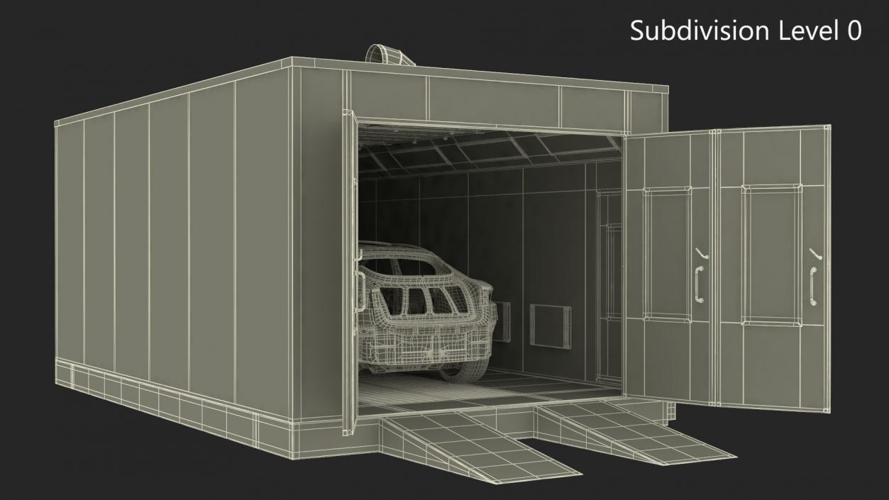 3D model Automotive Paint Booth with Vehicle