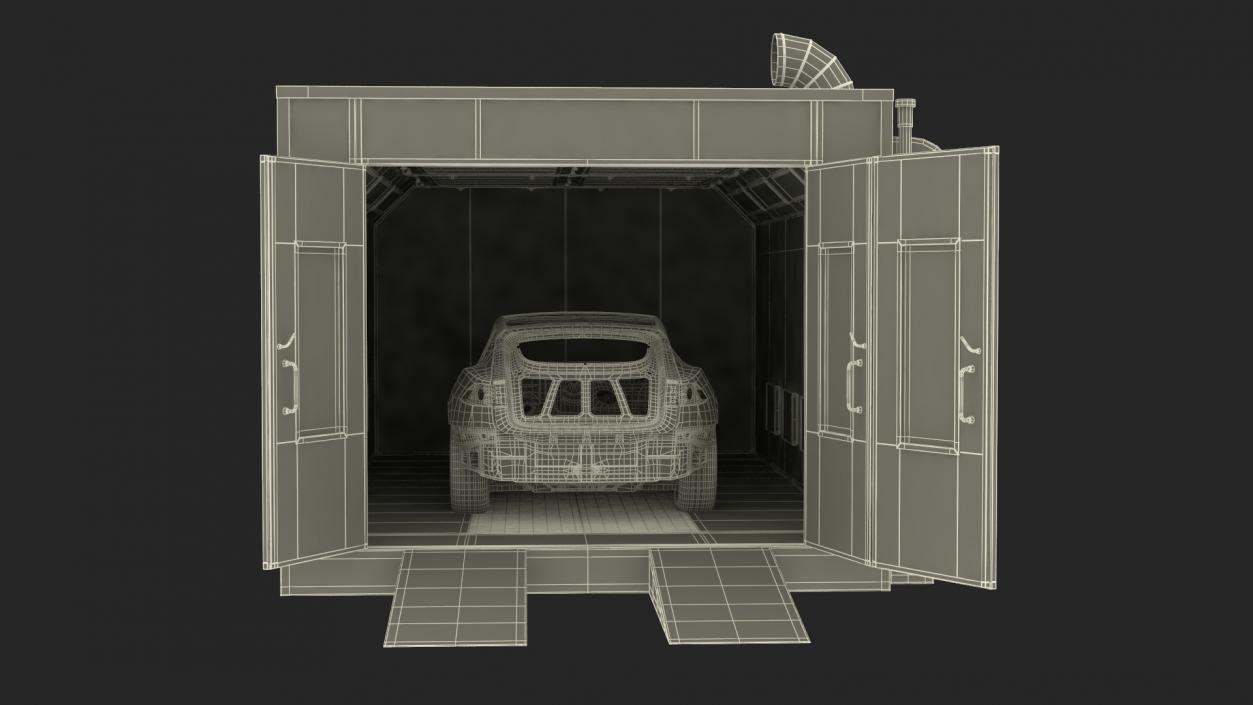 3D model Automotive Paint Booth with Vehicle