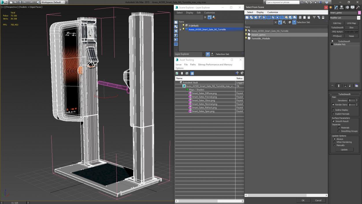 3D model Axess AX500 Smart Gate NG Turnstile