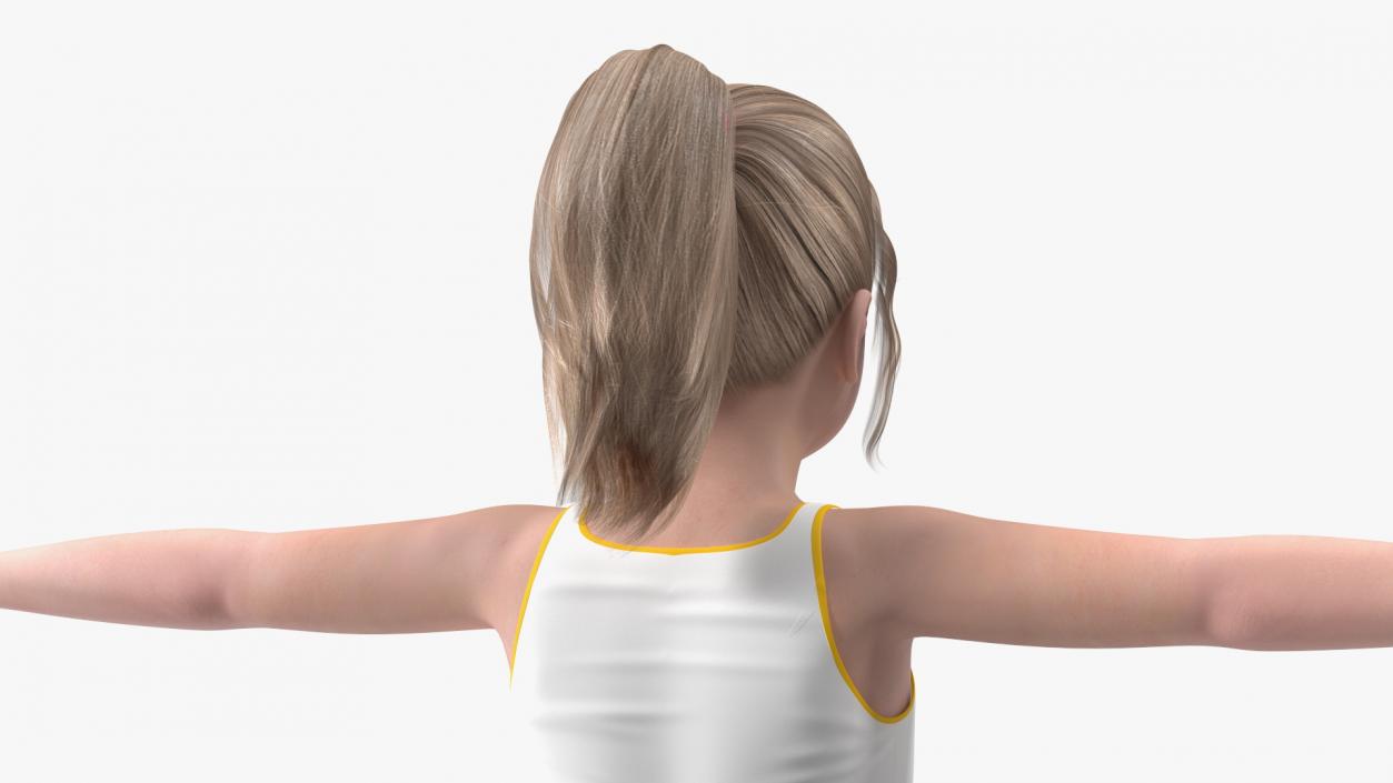 3D Sport Style Girl Child with Hoop Rigged for Cinema 4D model