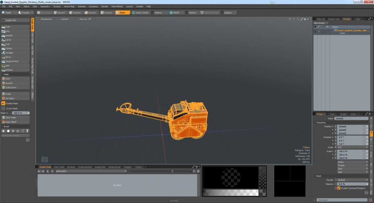 3D model Hand Guided Double Vibratory Roller