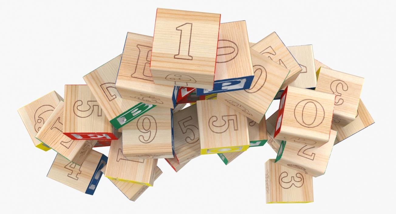 Baby Alphabet Wooden Blocks 3D