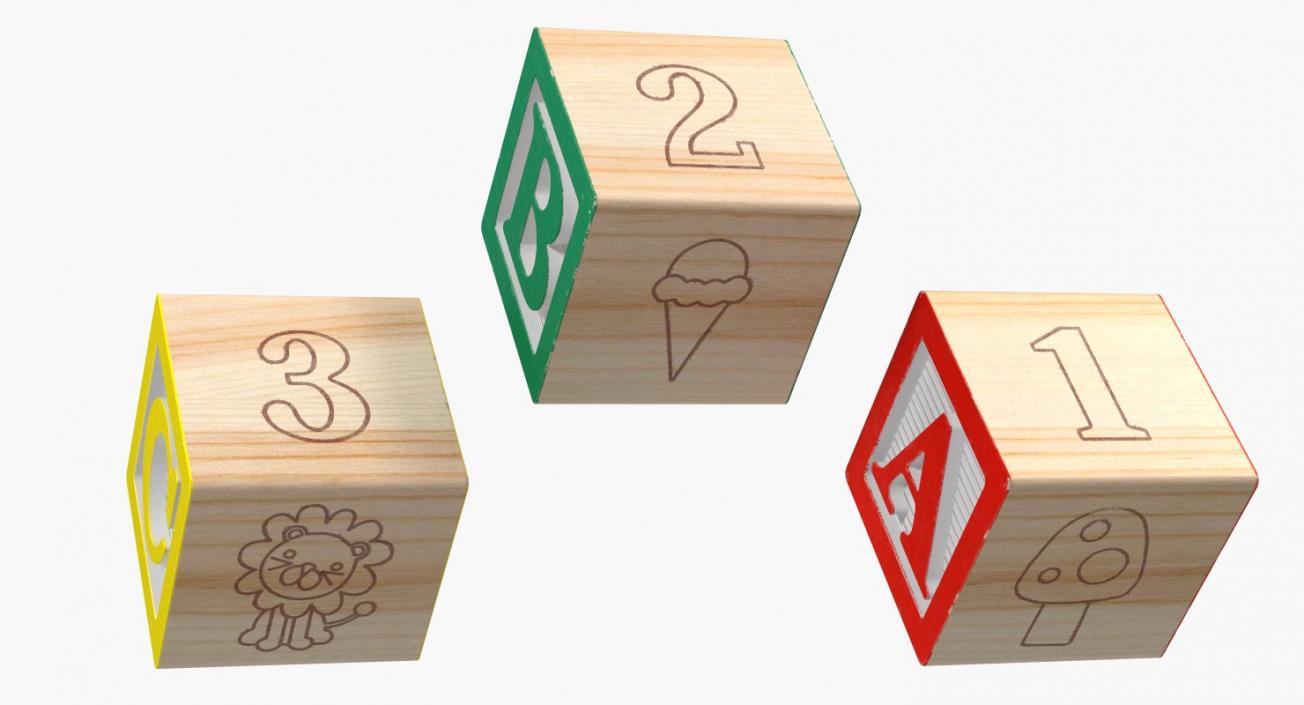 Baby Alphabet Wooden Blocks 3D