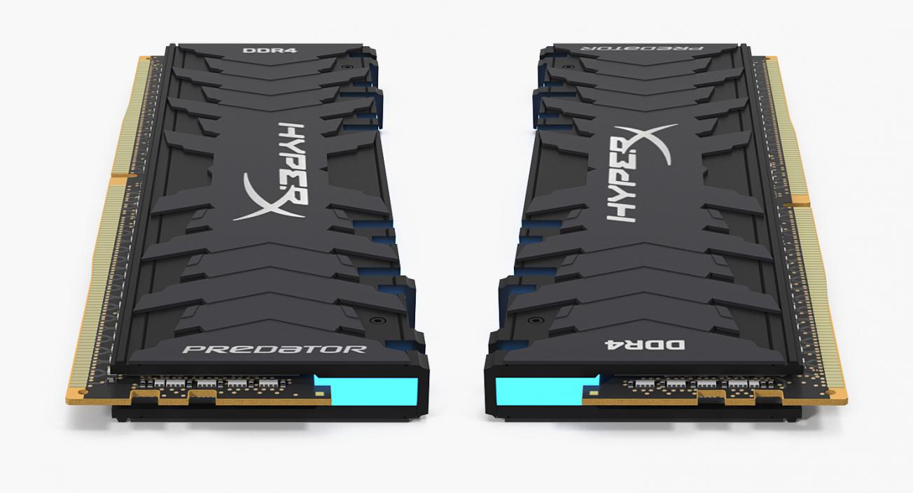 3D model Kingston HyperX Predator DDR4 Blue Light