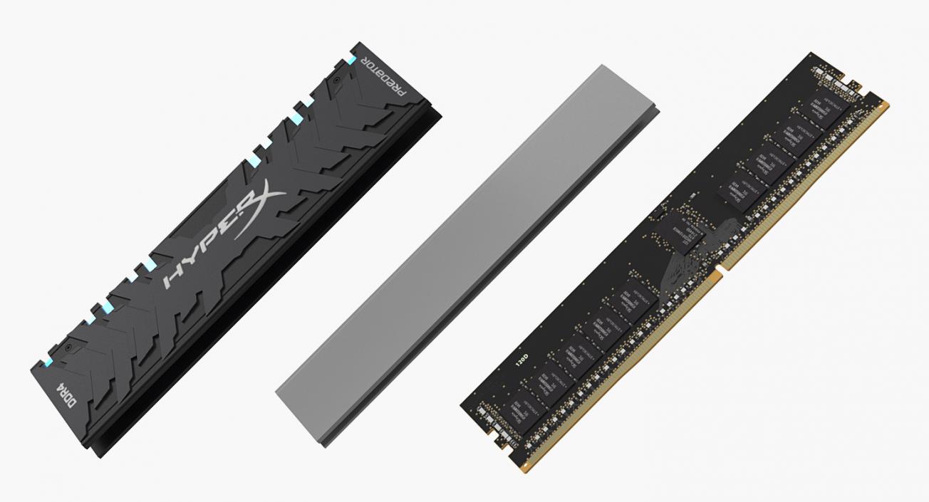 3D model Kingston HyperX Predator DDR4 Blue Light