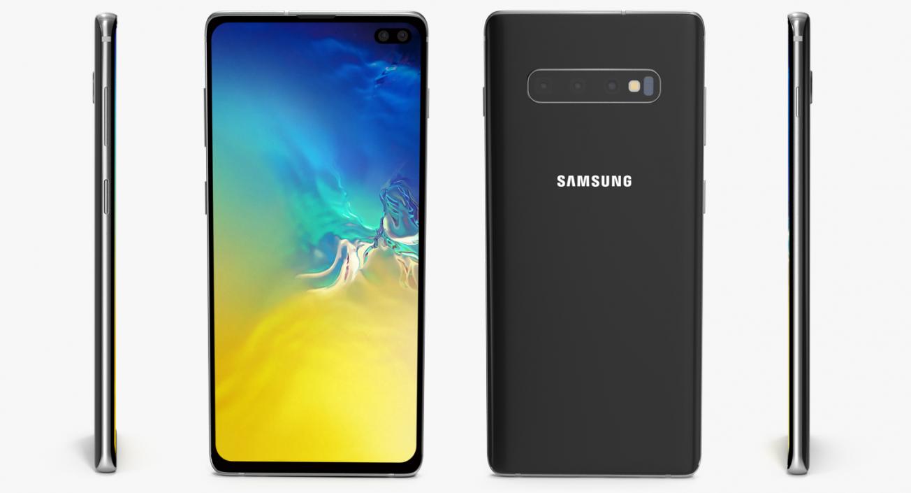 Black Samsung Galaxy S10 Plus 3D model