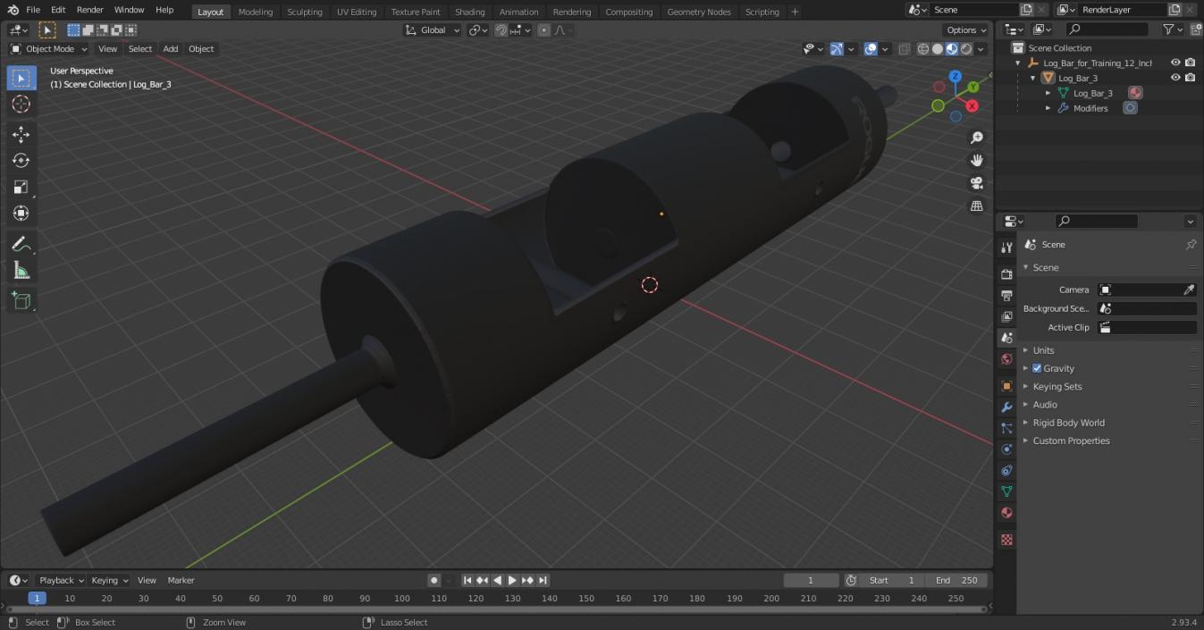 3D Log Bar for Training 12 Inch model