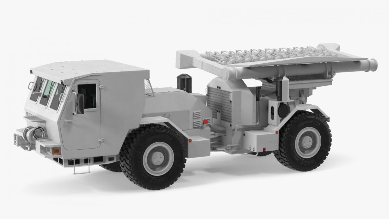 3D White Mine Clearing Vehicle Hydrema 910 Rigged