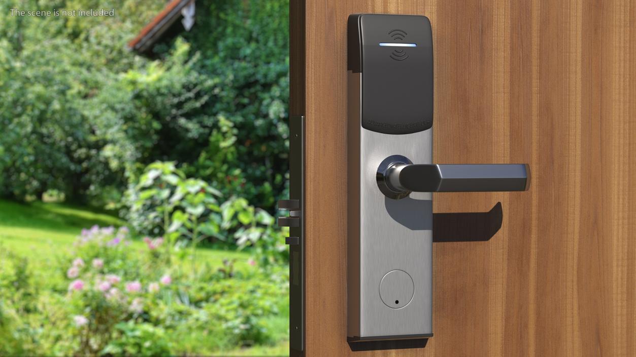 3D Smart RFID Hotel Door Lock Silver model