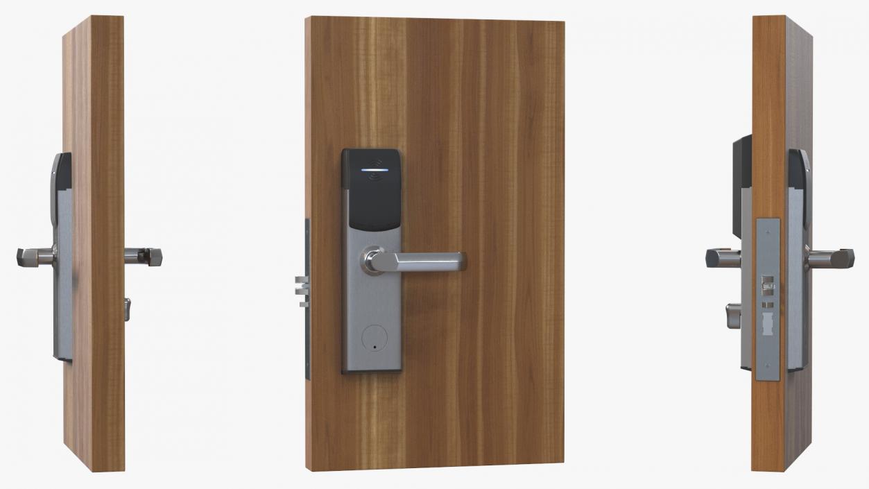 3D Smart RFID Hotel Door Lock Silver model