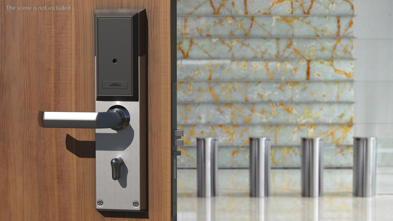 3D Smart RFID Hotel Door Lock Silver model