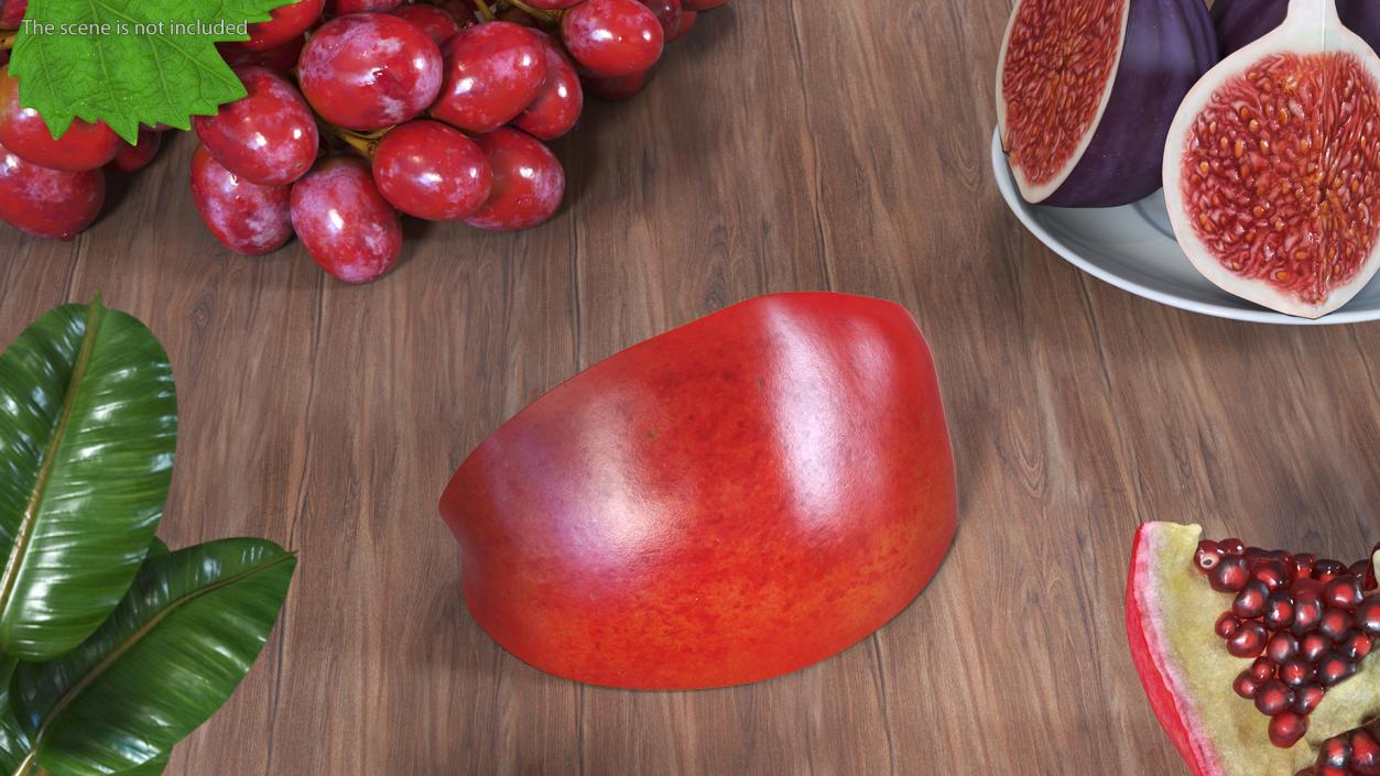 3D Sliced Red Apple Half