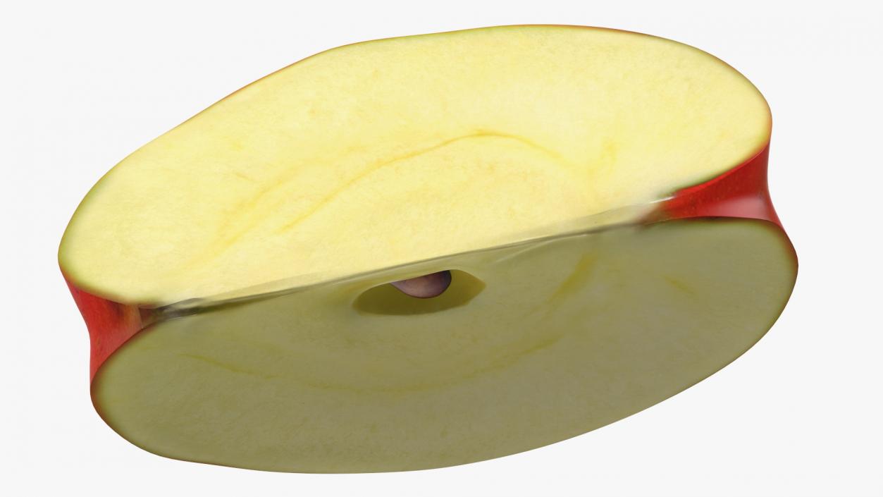 3D Sliced Red Apple Half