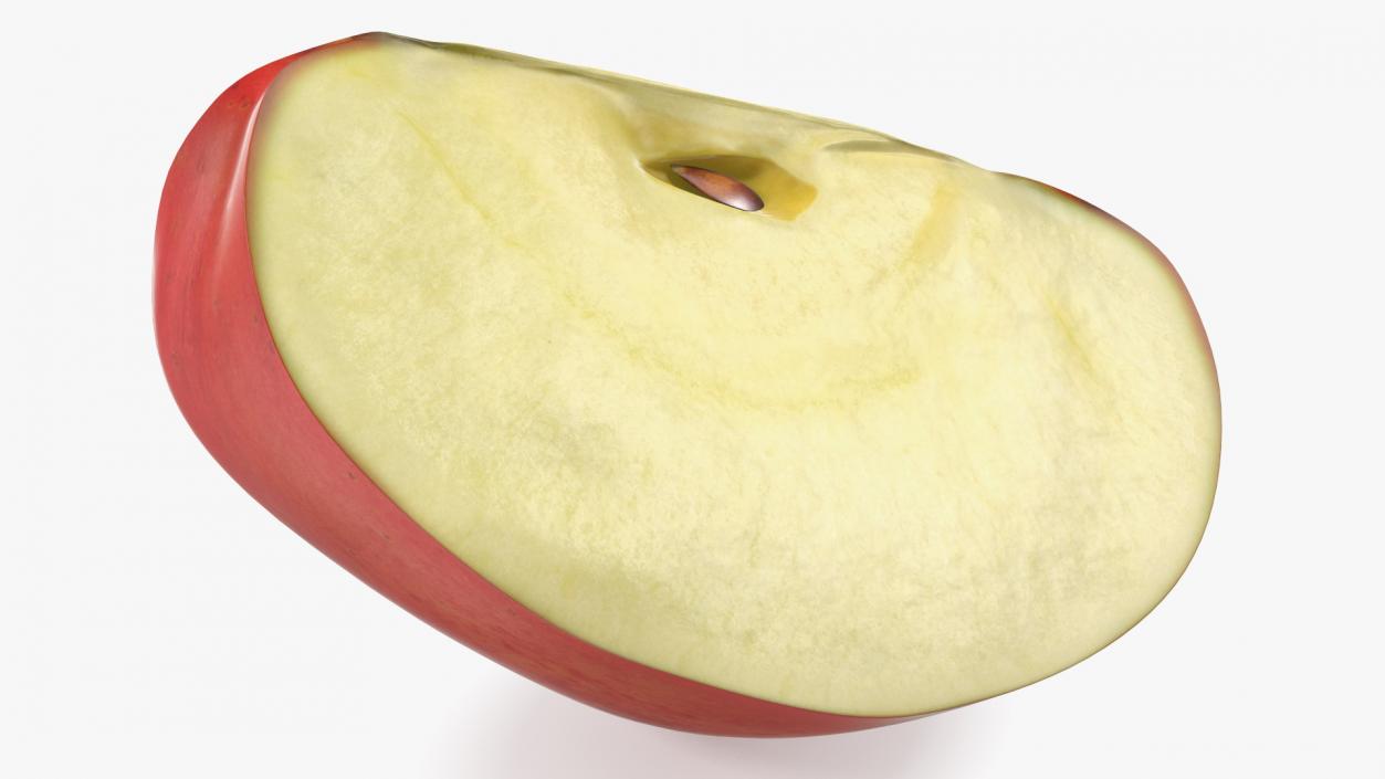 3D Sliced Red Apple Half