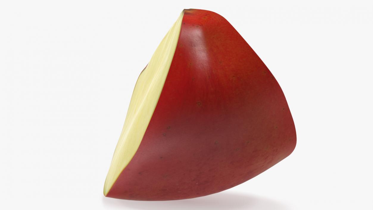 3D Sliced Red Apple Half