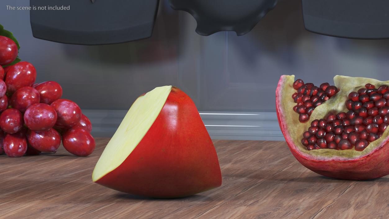 3D Sliced Red Apple Half