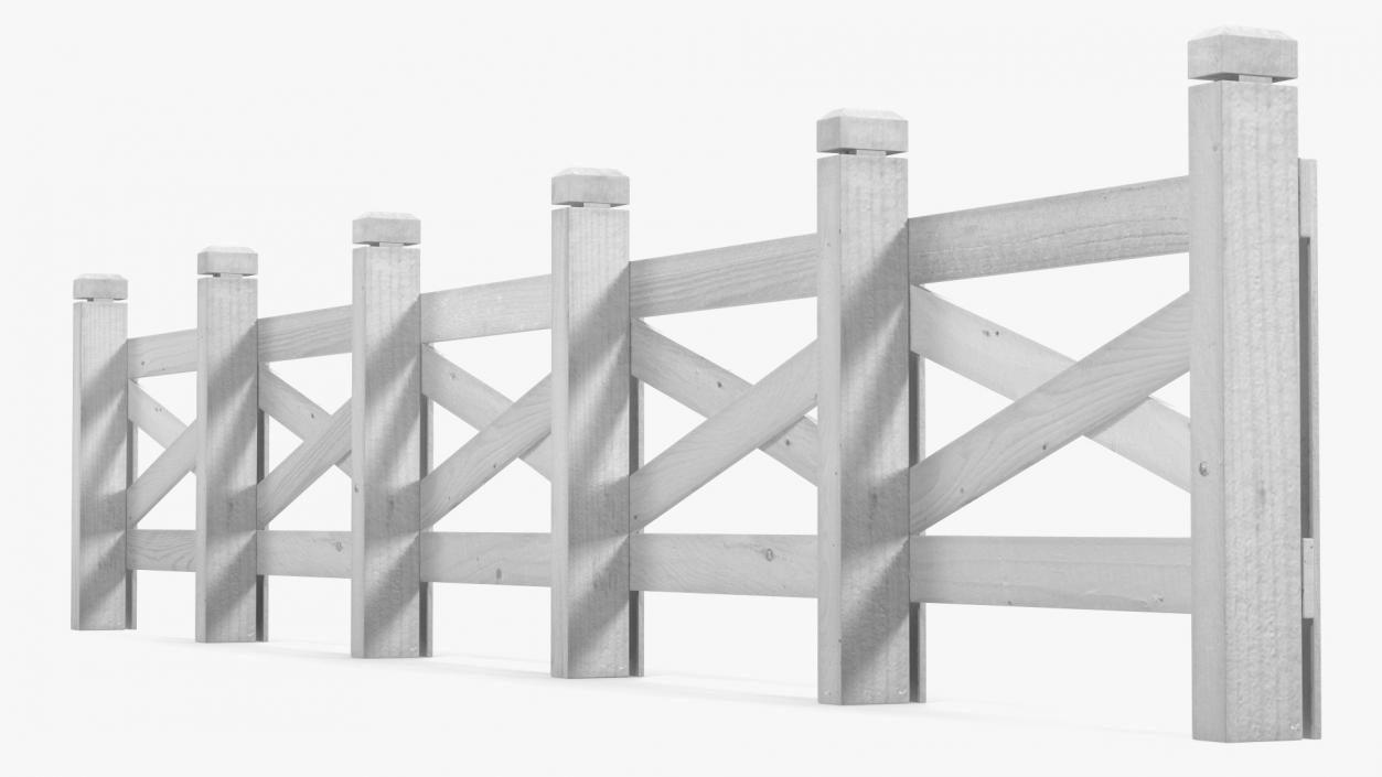 Ranch Fence White 3D