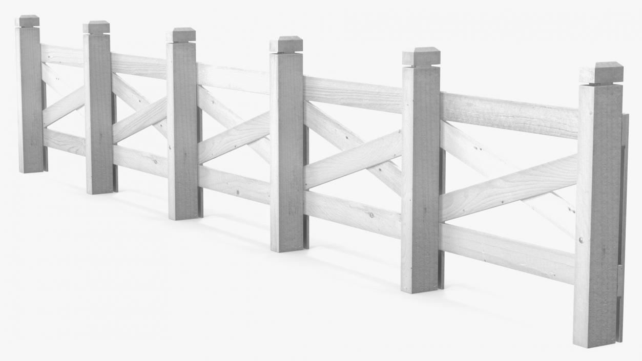 Ranch Fence White 3D