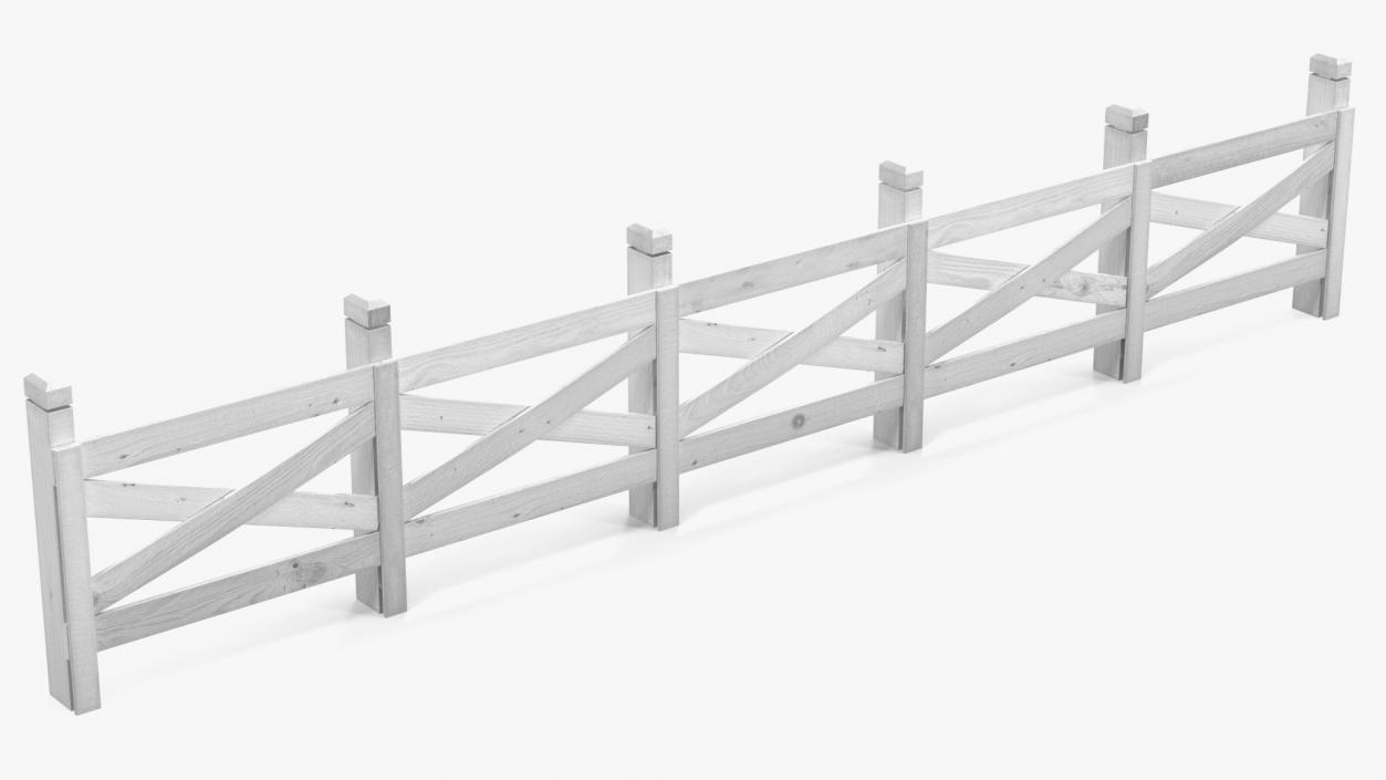 Ranch Fence White 3D